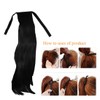 AROOMAN beautiful black ribbon pony Head hair Wig hair extensions
