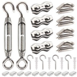 YIKAOMAI® 3 mm wire rope tensioner set, M4 turnbuckles made of stainless steel kit, for 3 mm cables and wire ropes (M4 turnbuckles, stainless steel, 28 pieces kit)
