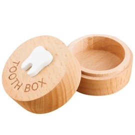 Cute Tooth Fairy Box for Girls, 3D Wooden Carved Tooth Keepsake Storage Boxes for Kids First Lost Teeth Souvenir Dropped Holder for Kids Teeth, Box Gift for Little Girl or Boy