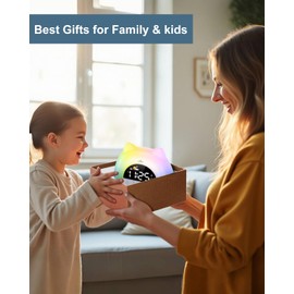 Ankilo Kids Alarm Clock, Ok to Wake Alarm Clock for Kids, Toddlers Sleep Training Clock with 11 Colors Night Light, Brightness Adjustment, Dual Alarms for Girls Boys Children