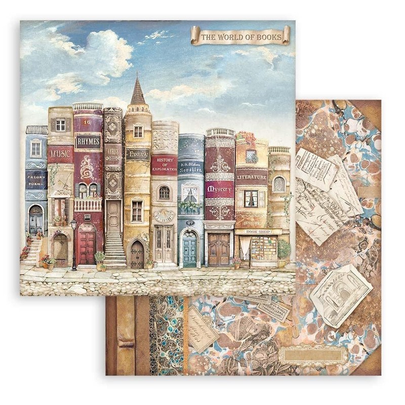 Stamperia 8" x 8" Paper Pad Vintage Library
