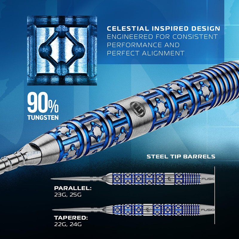 WINMAU Darts – Lunaris 90% Tungsten Darts Set | Fusion