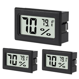 3Pcs Mini Digital Thermometer Hygrometer Electronic Temperature Humidity Gauge Meters Indoor LCD Display Fahrenheit for Greenhouse,Garden,Car Cellar and Office