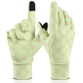 OZERO Women Winter Cycling Gloves: Touchscreen Gloves Windproof Waterproof Warm Running Gloves Anti-Slip Thermal Texting Gloves for Lady Driving Motorcycle Riding Fishing Hiking (Green, L)