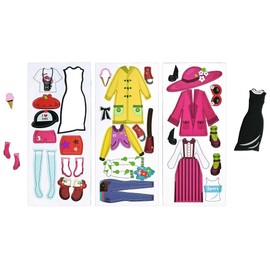moses. 38073 Dressing Doll Magnetic Toy for Girls with 31 Clothes and Accessories, Multi-Colour, S