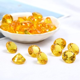 Pack of 120 Acrylic Diamond Decorative Stones,Acrylic Diamond Gemstones,Scatter Decoration,Acrylic Jewellery for Wedding,Birthday,Christmas,Party,Vase Filler,Pirate Party,Treasure Hunt Decoration,Gold