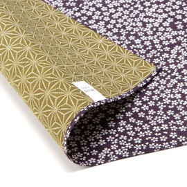 FUROSHIKI- Wrapping Cloth / Reversible [Cotton] (Sakura x Flax ornament: Purple/Green) by Yu-soku