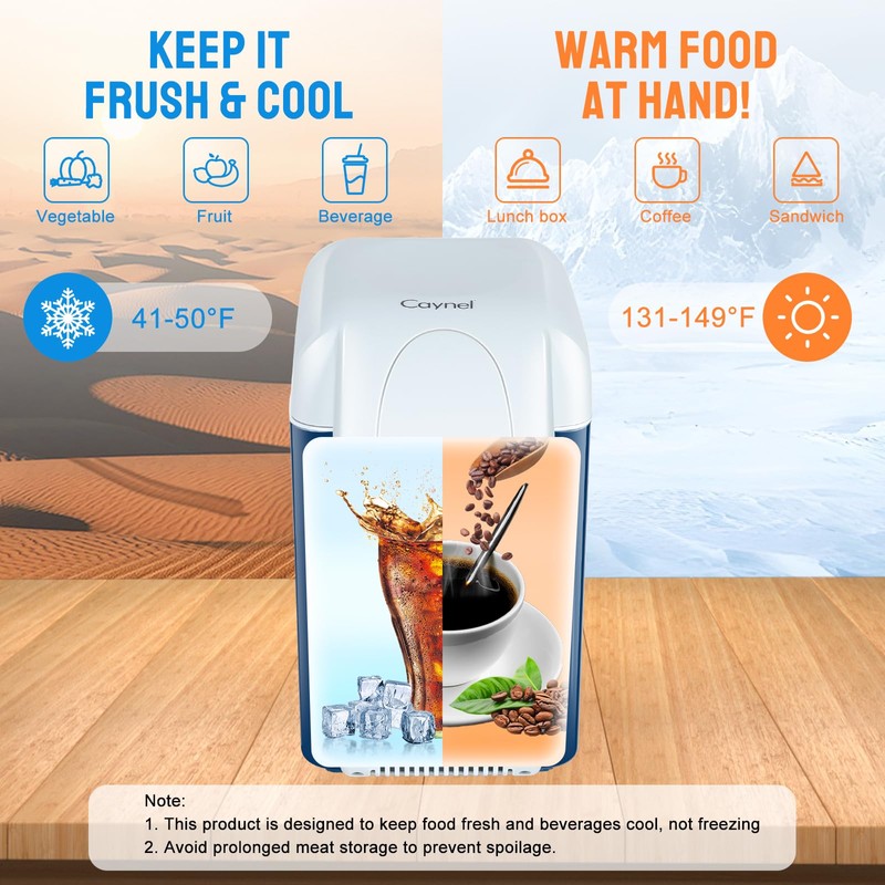 CAYNEL 12V 7.5 Quart Personal Thermoelectric, 7.5 Liter Capacity, Portable