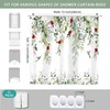 Visioun Sage Green Eucalyptus Leaves Red Burgundy Floral Shower Curtain
