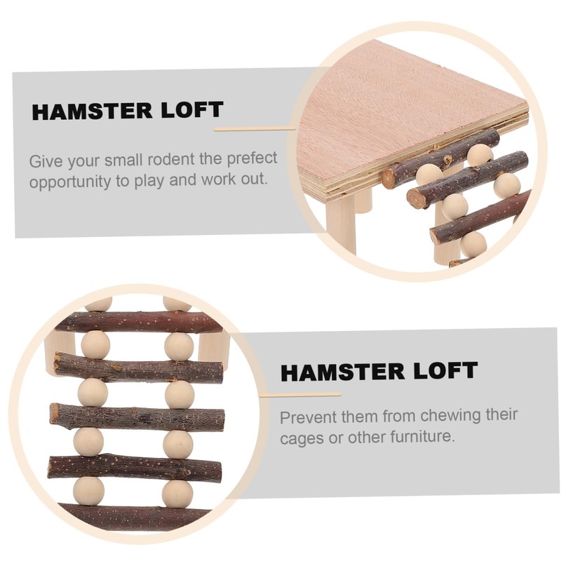 NOLITOY 1pc Hamster Standing Platform Wooden Climbing Ladder for Hamster
