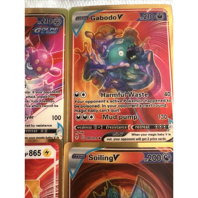 Pokémon 3D Gold Fan Art 4 cards LotNM