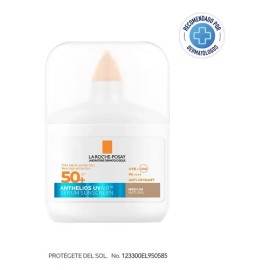 La Roche-Posay Anthelios UV AIR Protector Solar FPS 50+ Tono Medio Natural, textura ligera, 50 ml. Con Ácido Hialurónico y Niacinamida