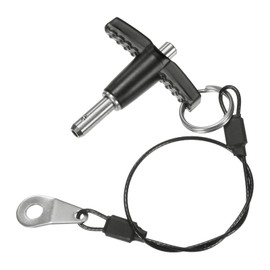 M METERXITY T-Handle Lock Pin 1/4" [6mm] Diameter 25/64 [10mm] Long Use Push Button Release Lock Pin W Lanyard Cable for Speaker, Aviation, Gym, Machinery [304 Stainless Steel]