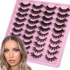 Boahankuke Natural False Eyelashes Wispy Fluffy Cat Eye Lashes Pack