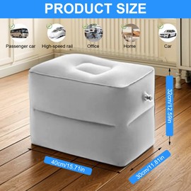 Inflatable Leg Lift Cushion, Inflatable Disc Cube, Step Positioning Cube, Relaxation Cube, Inflatable Foot Rest Travel Cushion with Pump, to Relieve Intervertebral Discs