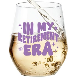 Retirement Gifts For Woman 2024 - In My Retirement Era | Funny Unique Stemless Wine Glass, Great Gift for Christmas, Going Away | Humorous Gifts For Retired Coworkers | Happy Retirement Party Gifts