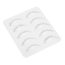 Baluue 5pairs Natural Curl False Eyelashes Lightweight Shaped Fiber Lashes for Eye Makeup for Dancing and Daily Use Beauty Dramatic Style