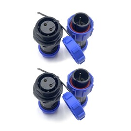 2 x SP17 2-pin connector plug, aviation plug, male plug and female socket cable connector, IP68, 2-pin aviation plug for outdoor lamps, used 500 V, 10 A