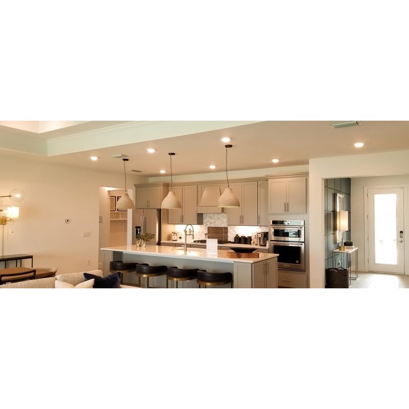 5W LED Recessed Ceiling Light Dimmable IP44 Spotlight,3CCT 2700-3000K,90-100mm Cutout