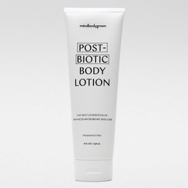 mindbodygreen postbiotic body lotion - Ultra-hydrating, firming, and clean body lotion with next-gen pre and postbiotics, aloe, oat oil, shea butter, coenzyme QIO. Vegan. Paraben and phthalate free.