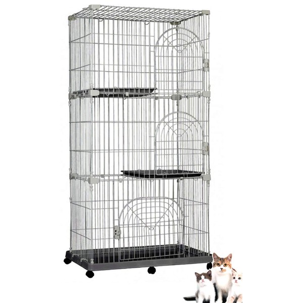 Extra Large Deluxe & Durable 3-Tiers Indoor Outdoor Wire Pet