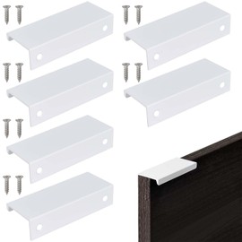 Disnace Pack of 6 Cabinet Handles, Concealed Invisible Furniture Handle for Wardrobe, Hidden Cabinet Handles, Aluminium Alloy, Drawer Handles for Wardrobe, Cupboard, Bedroom (8 cm)