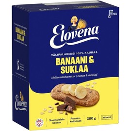 Elovena Banana Chocolate Whole Grain Snack Biscuit 100% Oats 1 Box of 300g SÖPÖSÖPÖ pack (SOPOSOPO)