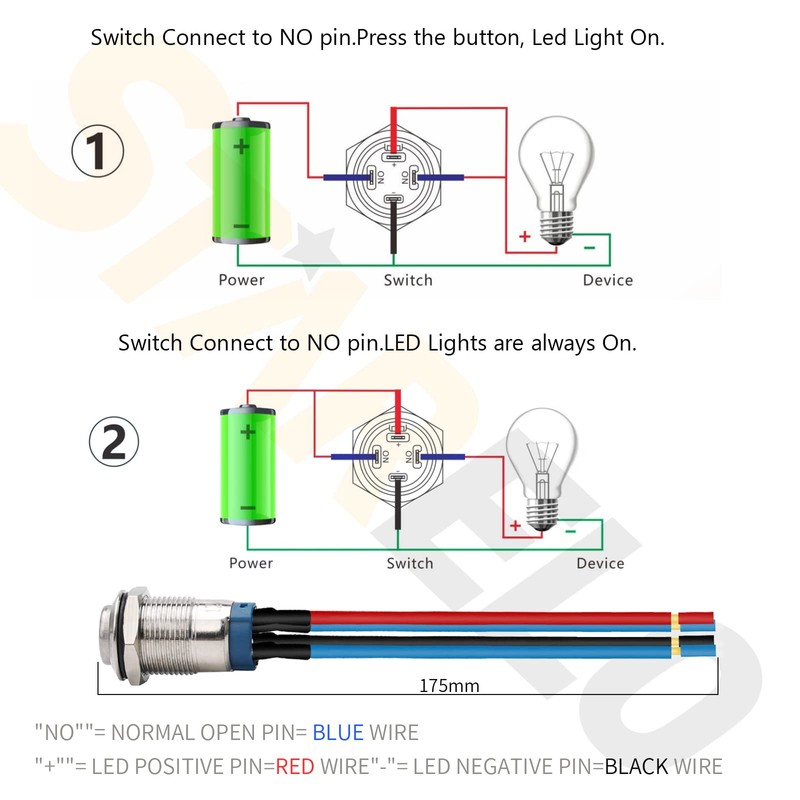STARELO 5PCS 12mm Latching LED Push Button Switch Mini Round