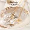 CANEVINKA Elegant 18K Gold Plated Baroque Square Pearl Necklace for