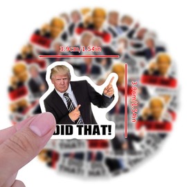 I Did That Trump Stickers, 100 Pcs Funny Trump I Did That Bumper Stickers, Pointed to Your Left and Right Decal for Laptop, Water Bottle, Phone, Car, Motorcycle Helmet, Window