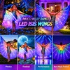 Rainbow LED Light-Up Butterfly Wings Costume, Illuminated Dance Wings for