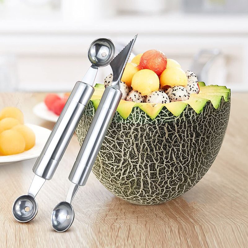 Melon Spoon Ice Cream Double Headed Stainless Steel Watermelon Baller