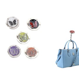 Nagyphgar 5pcs Foldable Purse Hook for Table Handbag Storage Folding Decor Table Hook, Womens Bag Hanger Holder