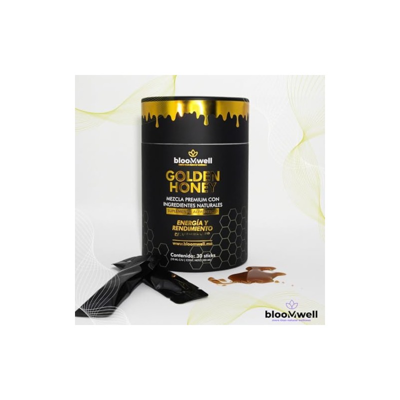 Bloomwell Golden Honey Mezcla Miel Superalimentos Naturales Energía Vitalidad Diaria