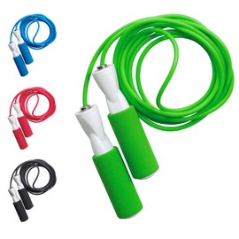 Jump Rope Fitness Skipping Rope with Quality Ball Bearings, Adjustable Length, with Bag, green