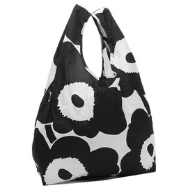 Marimekko Women's Tote Bag, Eco Bag, 049527, 091492, 091493, 091671, 048852, 040470, 048853, 048854, 049507 SMARTBAG LOGO BAG, (14) Black/White (190)