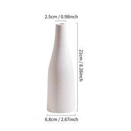 Ceramic White Vase for Home Decor, 8 Inch White Flowers Vase, Modern Cylinder Vase for Centerpieces Entryway Shelf Living Room Table Decor Gift