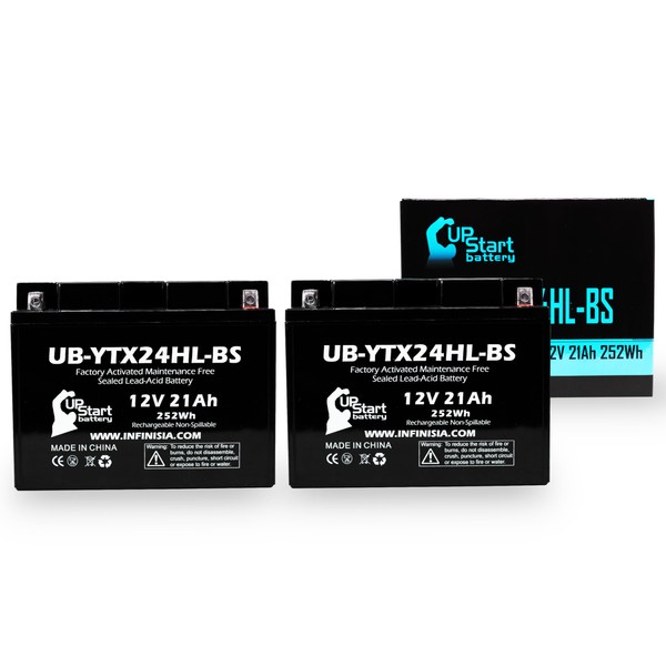2-Pack UB-YTX24HL-BS Battery Replacement for 2007 Arctic Cat Bearcat WT