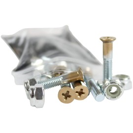Dimebag Hardware Skateboard Mounting Nuts and Bolts 1" Phillips - Skateboard Truck Hardware - Lots of Colors (Gold)