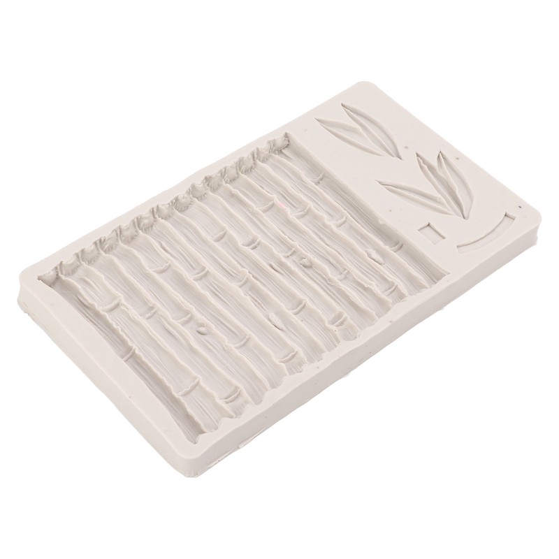 Silicone Mold Safe Elastic Grey Leaves Bamboo Design Tear Resistant