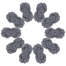 PATIKIL 5 Pairs Silk Knot Cufflinks, Elastic Fabric Shirt Cufflinks, Twist Knot Dress Accessories Cuff Link for Men, Women, Business, Gift, Wedding, Smoky Gray