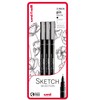 uni-ball PIN Fineliners, Black Fine Tipped Writing Pens, Water and