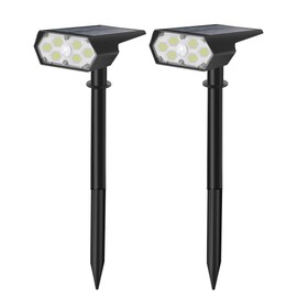 Solar Light, Outdoor Motion Sensor, Garden Light, Spotlight, Illumination, 2,200 mAH, 42 LEDs, Daylight Color, Security Prevention, Disaster Prevention, IP65 Waterproof, Entryway, Garden, Sidewalk, Driveway, Parking Lot, Set of 2