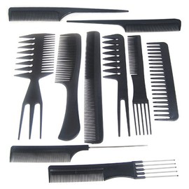 Accessotech 10 Piece Salon Hair Styling Hairdressing Hairdresser Barbers Plastic Combs Set