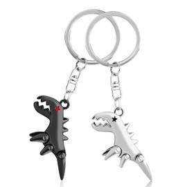 ACIELANNA Key Fob, Pack of 2 Metal Dinosaur Keyrings, Car Keyring, Gifts for Christmas Day, Valentine's Day, Birthdays and Anniversaries, Dinosaurs