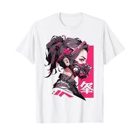 Anime Manga Mask Girl Cyberpunk Aesthetic Techwear Harajuku T-Shirt