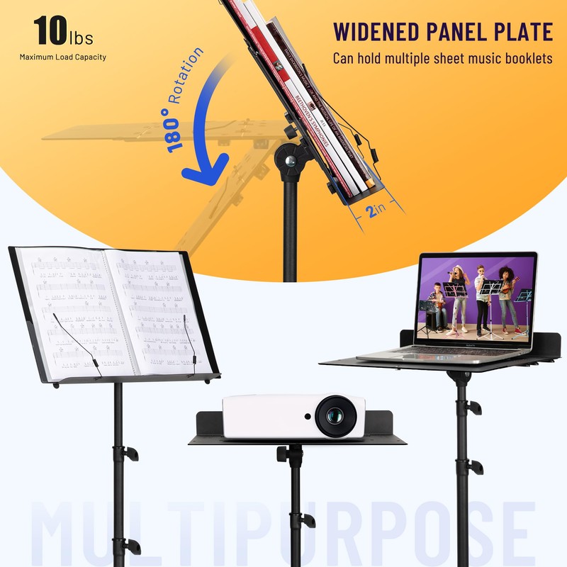 CAHAYA Sheet Music Stand Foldable: Music Stands with Tri-fold Panel