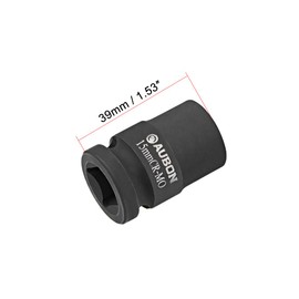 sourcing map 1/2-Inch Drive by 15mm Shallow Impact Socket, Cr-Mo Alloy Steel, 6-Point, Metric