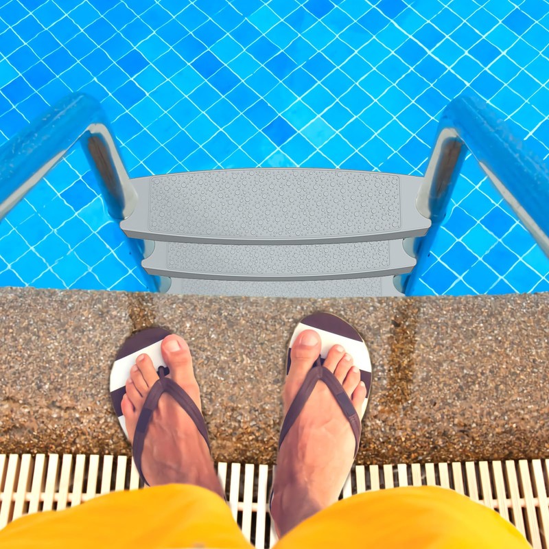 Goovilla Pool Ladder Steps Replacement, (3-Pack) 18" Universal Heavy-Duty Molded