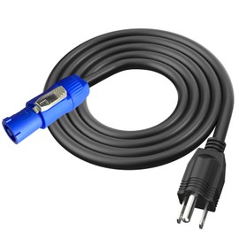3-Prong NEMA 5-15P to PowerCON AC Power Cable Cord 20A 3 Pin PowerCon Input Male Connector to NEMA 5-15P Male Extension Power Wire 16AWG for Outdoor Stage Light LED Screen-6FT